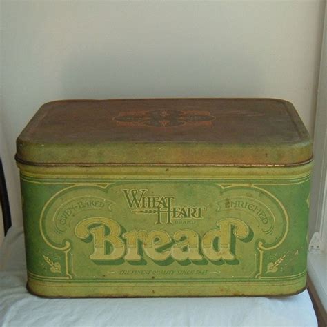 vintage metal tin bread box for sale 